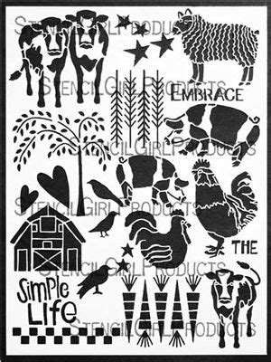 On the Farm Stencil | Jessica Sporn | StencilGirl Products | Stencils, Animal stencil, Art journal