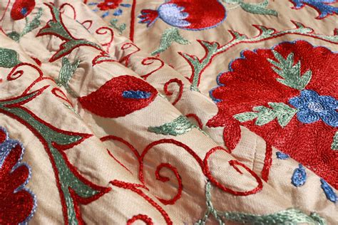 Silk Uzbek handmade pomegranate design embroidery Suzani | Etsy