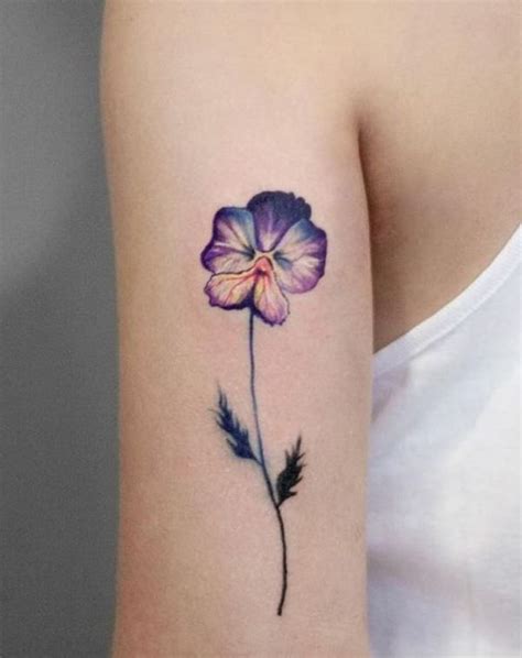 Pansy Watercolor Tattoos