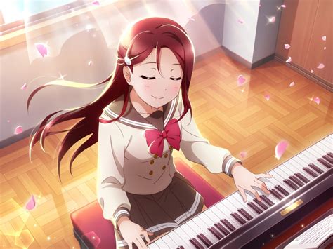 Wallpaper piano play, love live!, anime girl, redhead desktop wallpaper ...