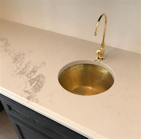 Custom Made Smooth Or Hammered Under Mount Brass Sink – Brass Bar Sink – Baldiart