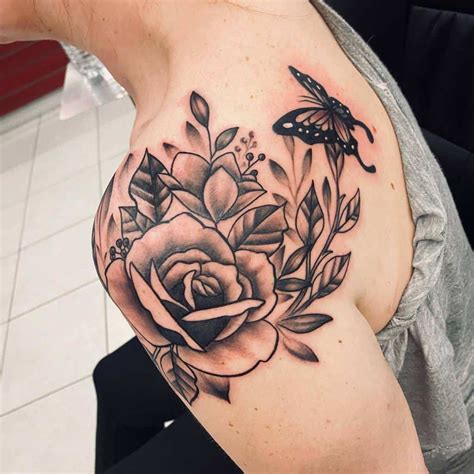 Flower Shoulder Blade Tattoos