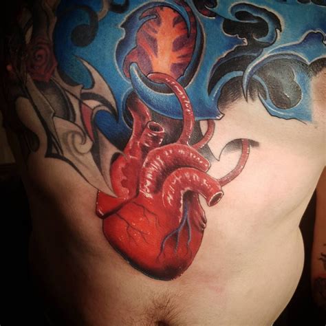 45 Beautiful Anatomical Heart Tattoo Designs-The Art of Biological Realism
