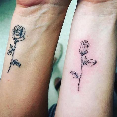 bloomed-rose-blooming-rose-mother-daughter-tattoos-on-wrist | Tattoos for daughters, Mother ...