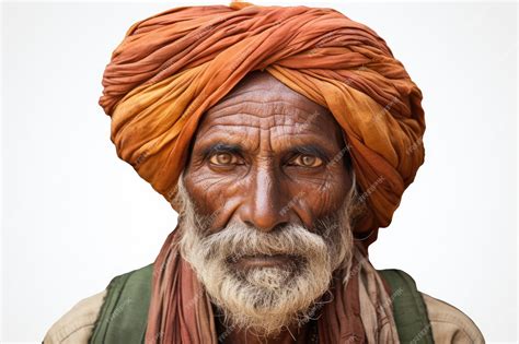 Premium AI Image | White background Rajasthani village turban in India