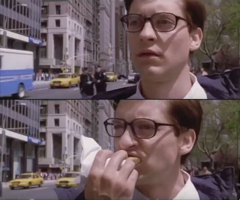 Peter parker eating a hot dog Blank Template - Imgflip