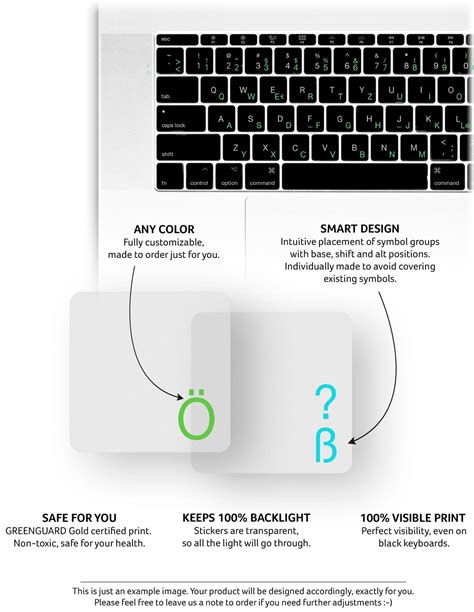 German QWERTZ Keyboard Stickers with Transparent Background | Keyshorts