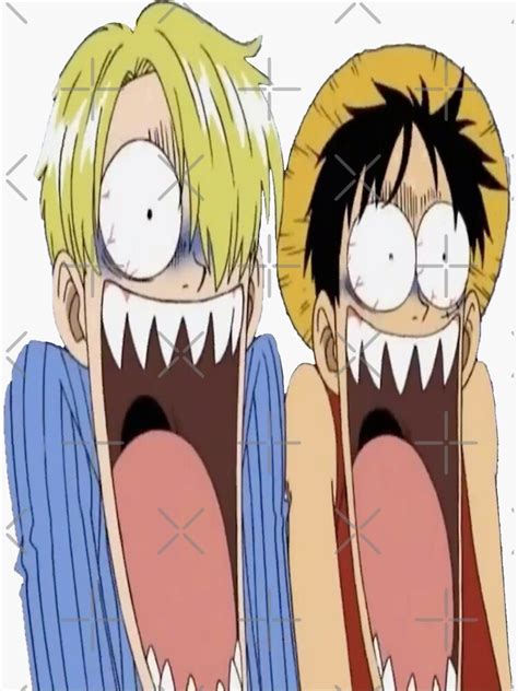 "Luffy and Sanji funny moment one piece" Sticker for Sale by Anim-MangaLovrs | Redbubble