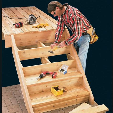 How to Build Deck Stairs | Building a deck, Deck stairs, Diy stairs