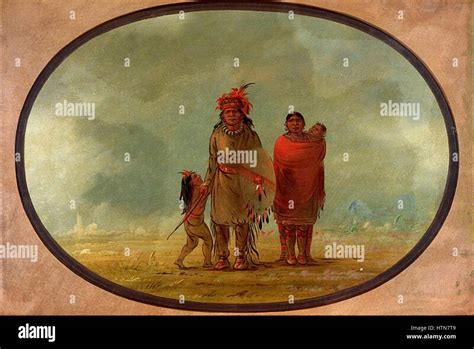 Copper chief his wife and children Stock Photo - Alamy