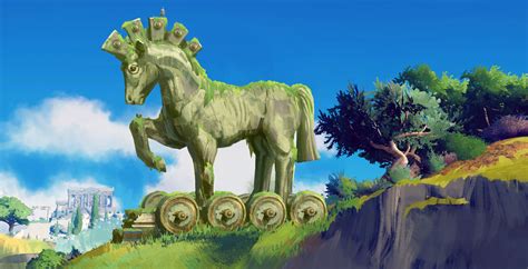 Isles of Odysseus Trojan Horse Art - Immortals Fenyx Rising Art Gallery