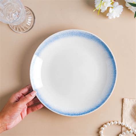 Blue And White Handcrafted Plate