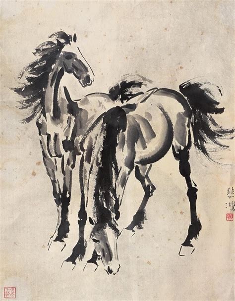 Pin on Xu Beihong - The Famous Horses Chinese Brush Painter