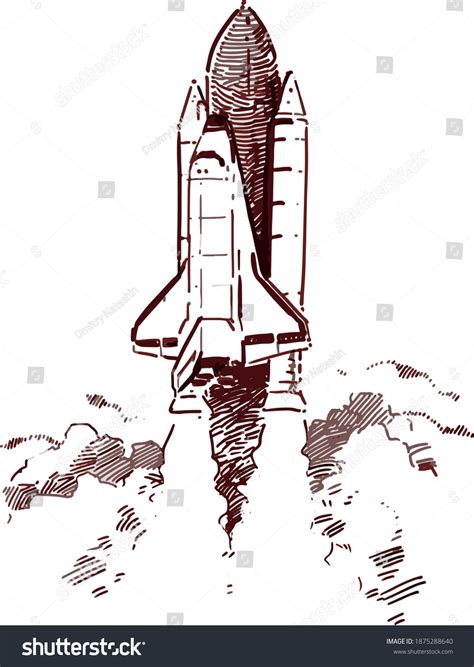 Space Shuttle Launch Vector Illustration Stock Vector (Royalty Free ...