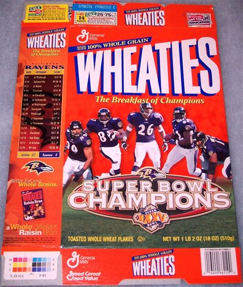 2001 Baltimore Ravens Super Bowl XXXV Champions | Wheaties Box ...