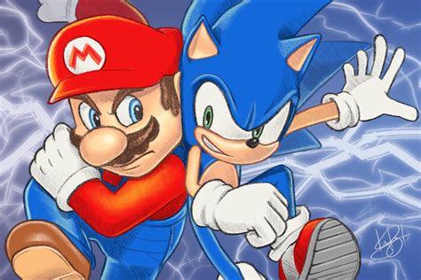 Mario vs Sonic by kyrzl on DeviantArt