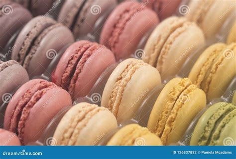 Background of Various of French Macarons Flavors Stock Photo - Image of almond, bakery: 126837832