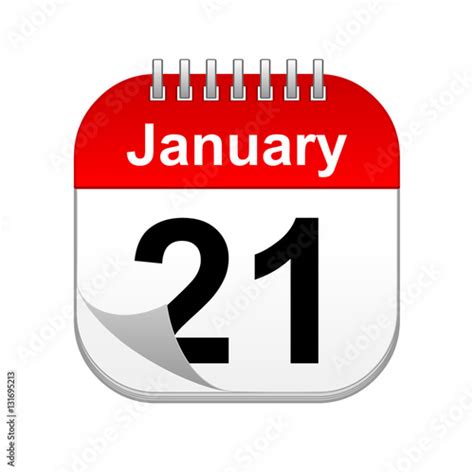 January 21 calendar icon Stock Illustration | Adobe Stock