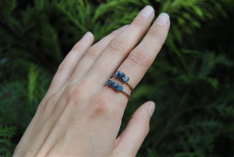 Raw Sapphire Ring Blue Sapphire Ring Raw Stone Ring - Etsy