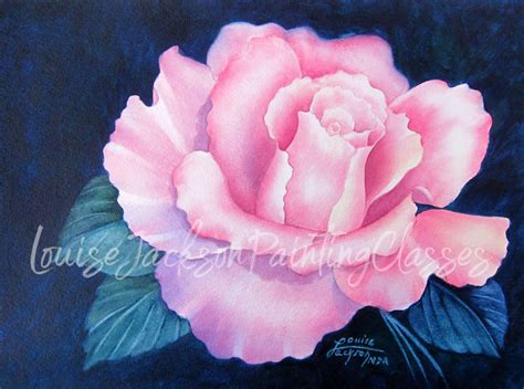 Open Rose Watercolor Painting Class - Louise Jackson Painting Classes