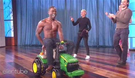 Sterling K. Brown Strips Down and Drives a Tractor for Ellen: WATCH ...