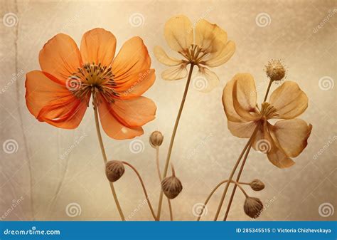 Minimal Floral Beige Flower Nature Pastel Wallpaper Concept Natural Vintage Background ...