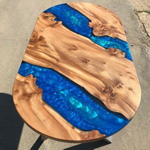 Burr Elm & Resin River Oval Dining Table | Oval table dining, Live edge ...