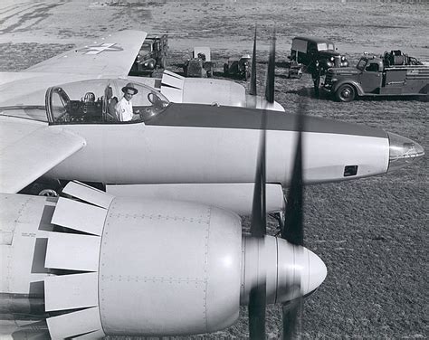 Howard Hughes in the cockpit of the first prototype XF-11, at Culver City, California, prior to ...