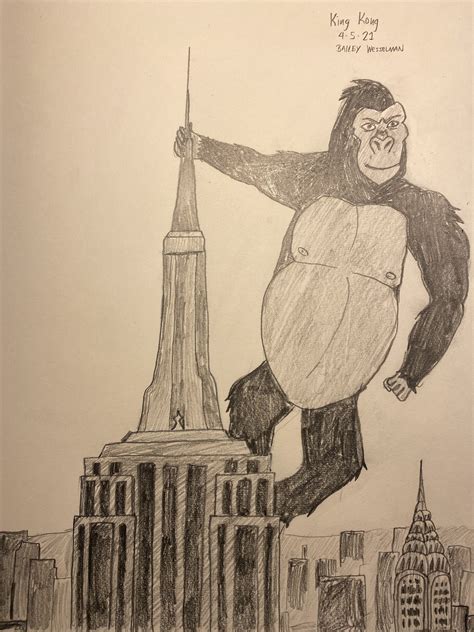 King Kong Empire State Building Drawing