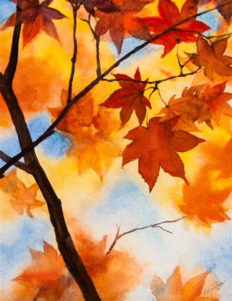 Watercolor autumn leaves - beryfeeds