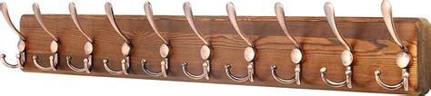 Dseap Wooden Huge Rustic Coat Rack with 10 Tri Hooks,Sturdy Vintage ...