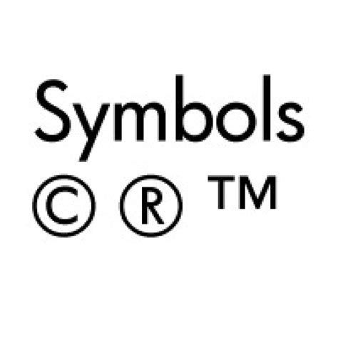 Copyright, Trademark & Registered Trademark Symbols