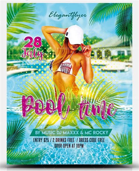 Pool Day PSD Free Flyer Template - PSDFlyer