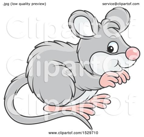 Clipart of a Cute Gray Mouse - Royalty Free Vector Illustration by Alex ...