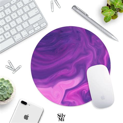 Mouse Pad Purple Marble Mousepads Computer Accessories Pink And Purple ...