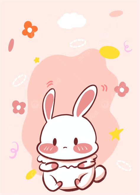 Background Latar Belakang Bunny Pink Lucu, Painted Blush Rabbit, Latar ...