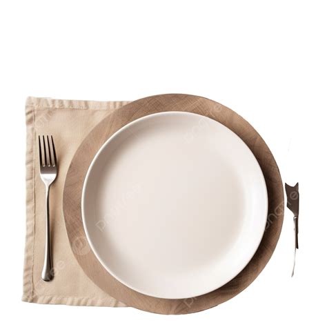 Empty Plate, Cutlery, Napkin On Rustic Wooden Table, Christmas Table Setting Concept PNG ...