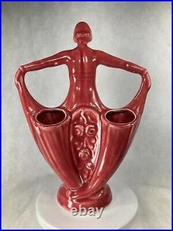 WELLER Lavonia Hobart LYDIA Lady Figural Art-Deco Pottery Bud Vase Rare Color | Early Rare Antique