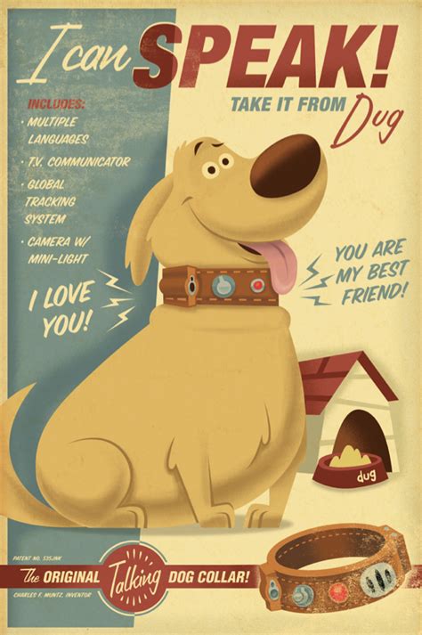 Dug is so talented. | Carteles de disney, Disney up, Póster retro