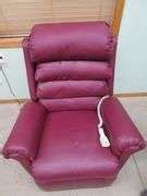 Pride Maroon Pleather Electric Lift Chair - Oberman Auctions