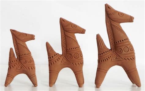 Three Terracotta Bankura Horse | Terracotta, Horses, Sculpture