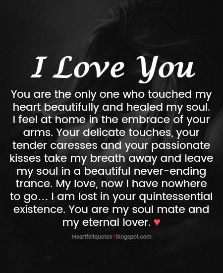 You are the only one who touched my heart | Love me quotes, Love quotes for him romantic, Love ...