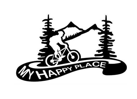 mountain biking vinyl decal sticker - My Happy Place- Biking Decal for ...