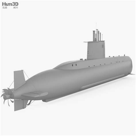 Type 209 submarine 3D model - Ship on Hum3D