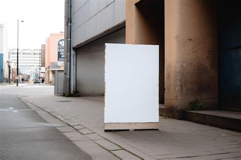 Premium Photo | A blank white mockup sign isolated outside ai generative