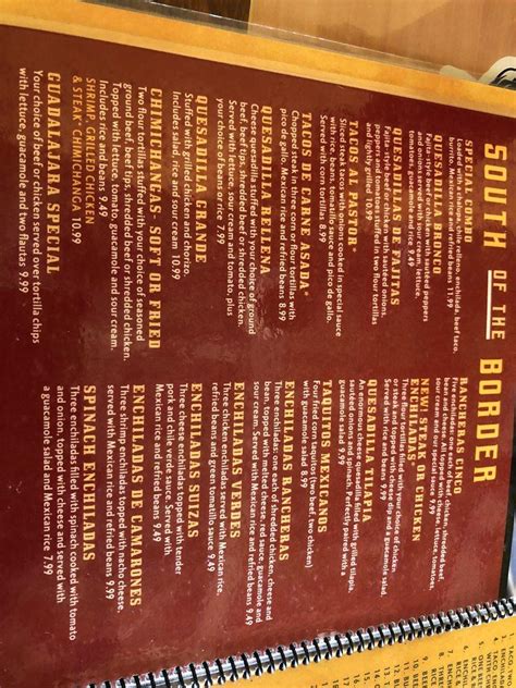 Menu at El Bronco North restaurant, Richmond