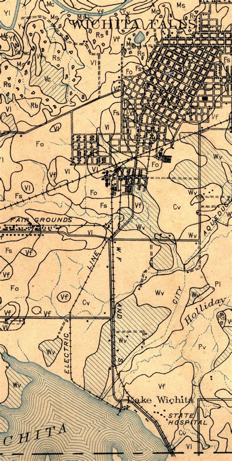 Wichita Falls Traction Company (Tex.), Map Showing Route to Lake ...