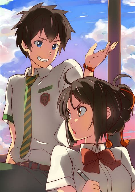 Taki and Mitsuha - Makoto Shinkai Fan Art (43275331) - Fanpop