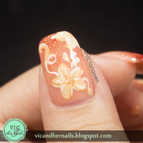 Vic and Her Nails: Gradient with Flowers