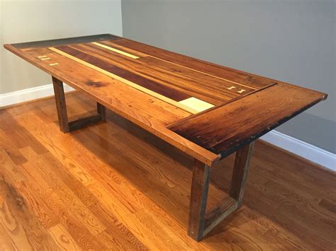 Reclaimed Wood Unique Table : Hand Crafted Modern Reclaimed Wood Table And Benches by ...